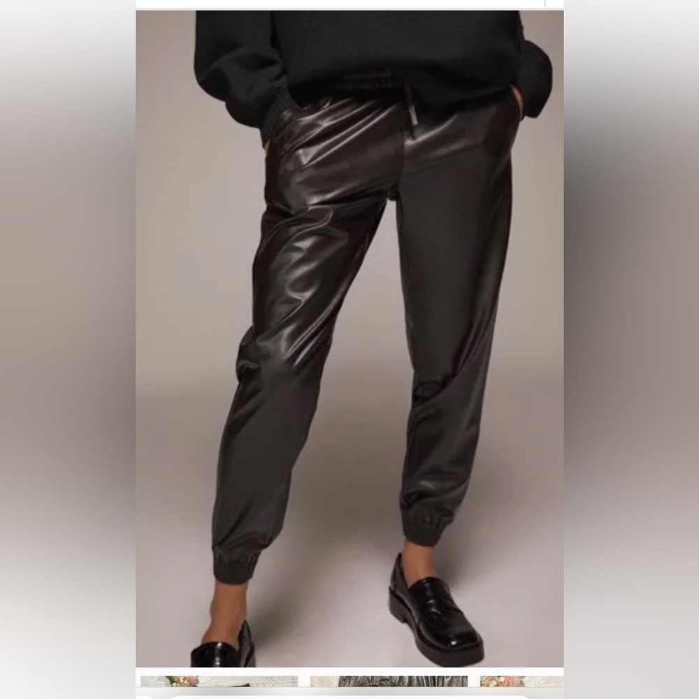 Zara faux leather joggers- only wore once, too big.